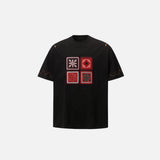 Front view of the black Pawfectly Yours Apparel T-Shirt in a gray background