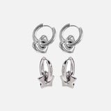 Geometric Charm Hoop Earring