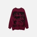 Ripped Black Loose Knitted Sweater