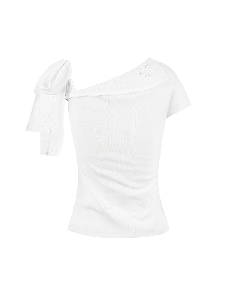 One-Shoulder Tie Sleeve Top