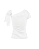 One-Shoulder Tie Sleeve Top