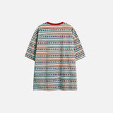 Stylish Floral Striped Crewneck T-Shirt