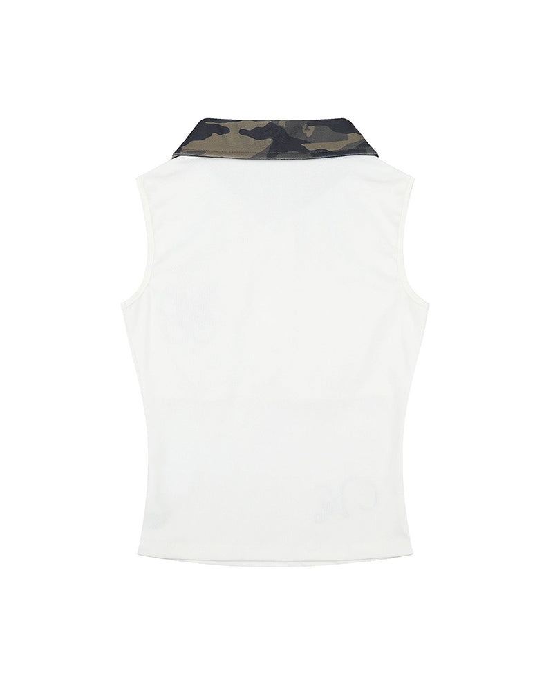 Camo Flower Sleeveless Top
