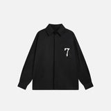 Loose Number Seven Print Shirt