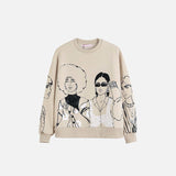 Beauty Girls Print Casual Sweatshirts