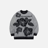 Loose Flower Graphic Oversized Sweater