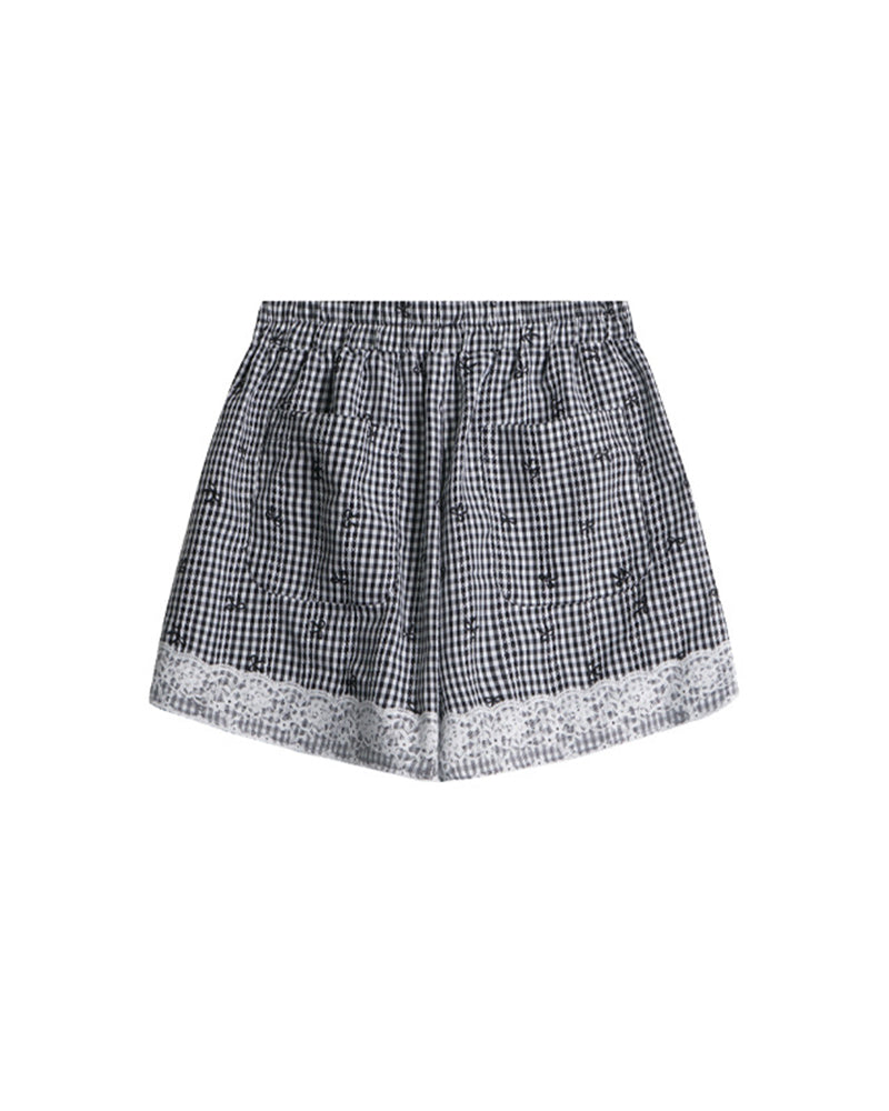 Bow Detail Gingham Shorts