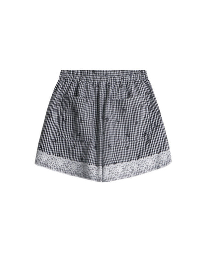 Bow Detail Gingham Shorts