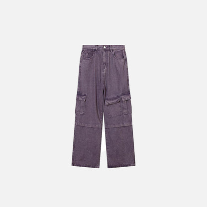 Purple Multi-pocket Denim Jeans