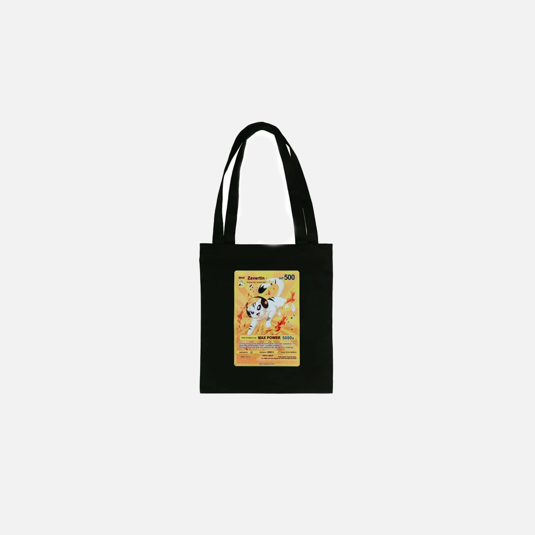 Black Graphic Print Punk Tote Bag