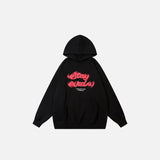 Letter Print Star Oversized Hoodie