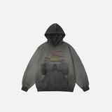 Vintage Sunset Print Hoodie