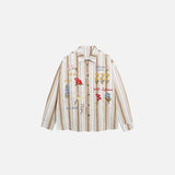 Front view of the khaki Garden Stroll Shirt in a gray background