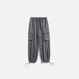 Multi-Pocket Polyester Cargo Pants