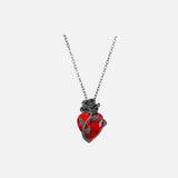 Front view of the red Heart of Throns Necklace 
