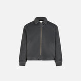 Front view of the grey Y2k Loose Padded Jacket in a gray background 