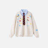 Stylish Vintage Detachable Collar Casual Sweater