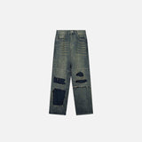 Retro Ripped Patchwork Jeans