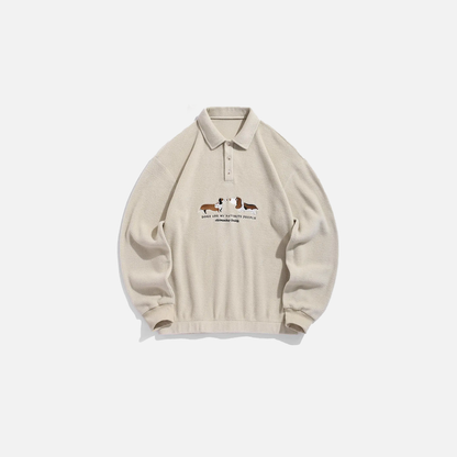 Colorblock Geometric Print Quarter Zip Sweatshirt