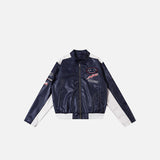 PU Faux Leather Varsity Jacket