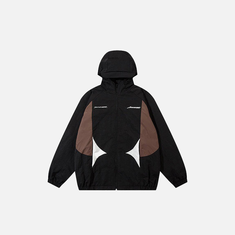 Color Contrast Zip-up  Windbreaker Jacket