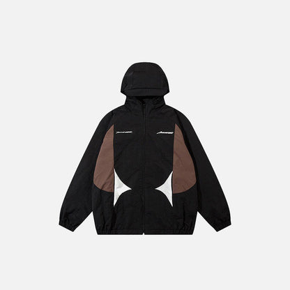 Color Contrast Zip-up  Windbreaker Jacket