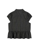 Plaid Peplum Short Sleeve Shirt