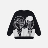 Y2K Knitted Graphic Sweater