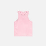Front view of the pink Women's Washed Solid Top T-shirt in a gray background