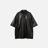 Leather Short Sleeve Shirt