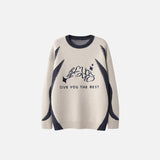 Splicing Color O-neck Sweater