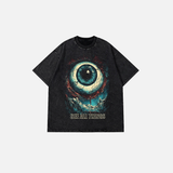 Retro Washed Black Big Eyeball T-Shirt