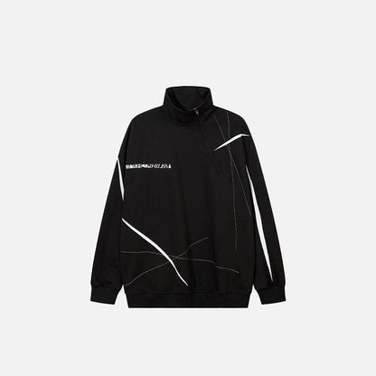 Scratched Half Zip-up Sweatshirt