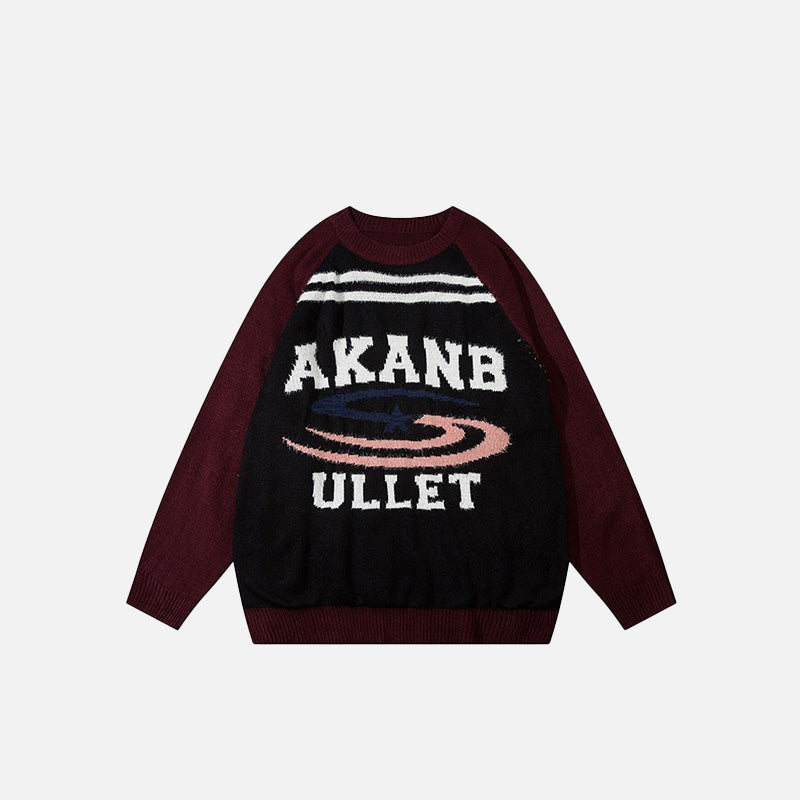 Splicing Color Oversized Sweater