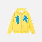 Angel Printed Zip-up Hoodie