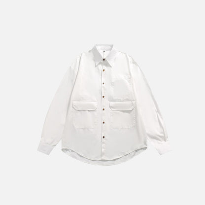 Oversized Solid Color Blank Shirt