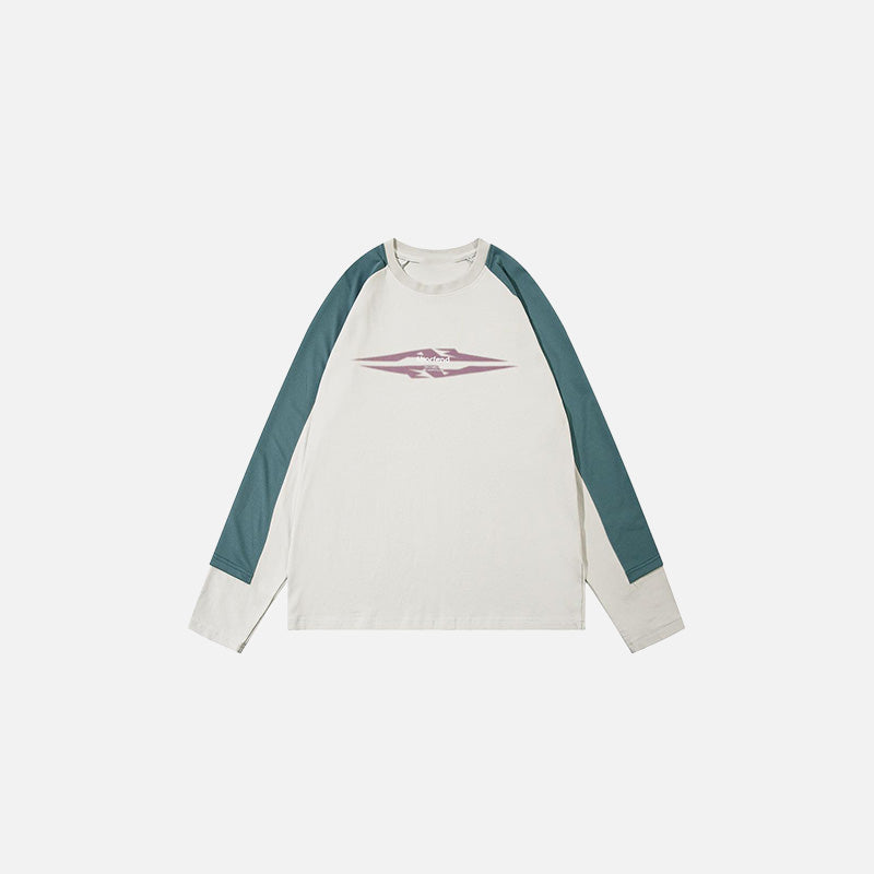 Front view of the apricot Aero-Emblem Sweatshirt in a gray background