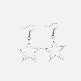 Silver Color Hollow Star Earrings