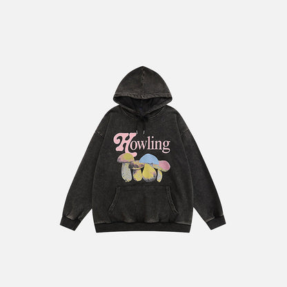 "Howling" Mushroom Graphic Hoodie