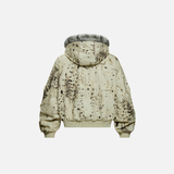 Leopard Print Tie Dye Fur Hooded Padded Jacket