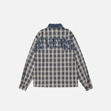 Patch Letter Embroidered Long Sleeve Shirt