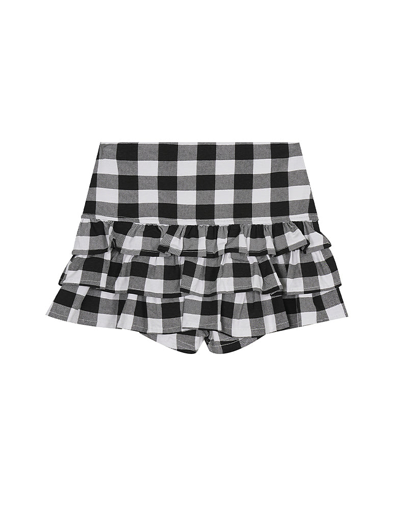 Tiered Plaid Skort