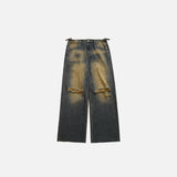 Vintage Washed Ripped Denim Jeans