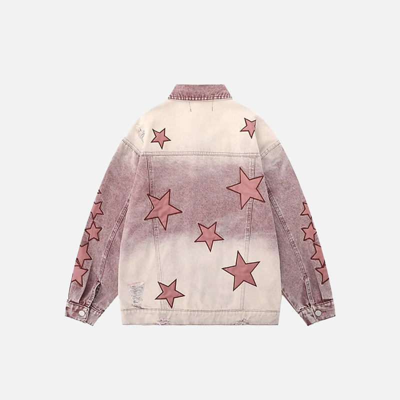 Y2k Star Embroidery Denim Jacket