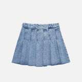 Denim Flades Mini Skirt