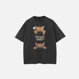 Moody Cats Graphic Print T-shirt