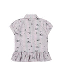 Ruffle Hem Plaid Short Sleeve Shirt