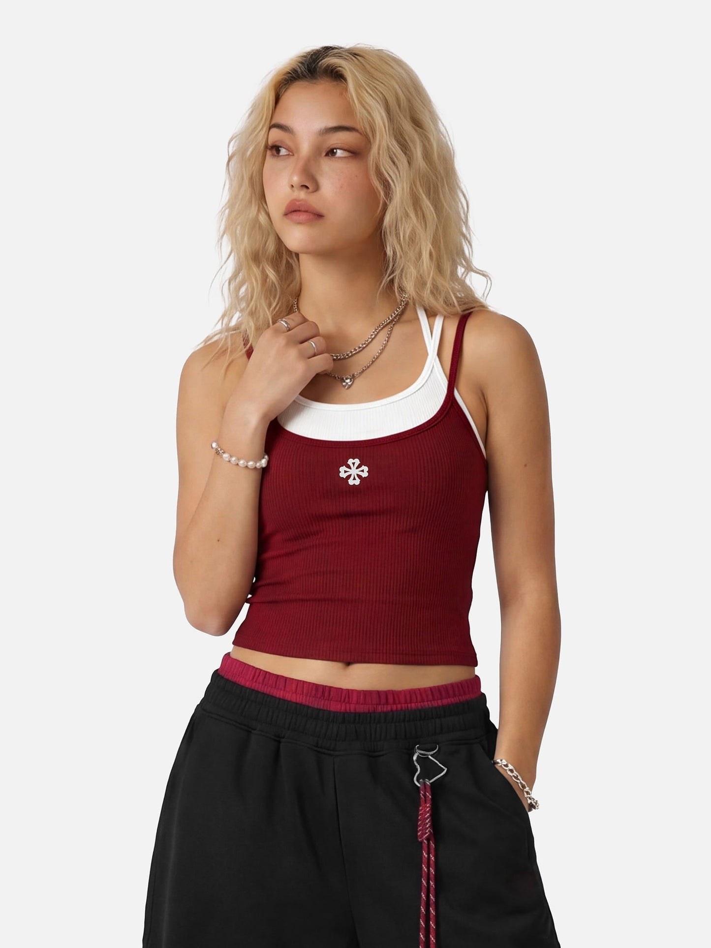 Contrast Layered Padded Cami Top