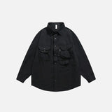 Long Sleeve Multiple Pockets Cargo Shirt