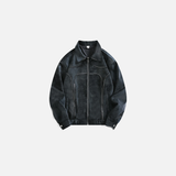 Handsome Deconstructed Tie Dye Zipper Leather Jacket